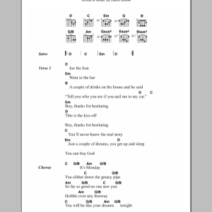 David Bowie Joe The Lion Musik Noten - Guitar Chords/Lyrics - 112218-0