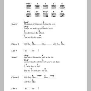 David Bowie Silly Boy Blue Musik Noten - Guitar Chords/Lyrics - 107732-0