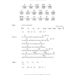 David Bowie The Width Of A Circle Musik Noten - Guitar Chords/Lyrics - 108620-0