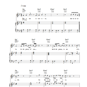 David Bowie This Is Not America Musik Noten - Piano, Vocal & Guitar Chords - 22803-0