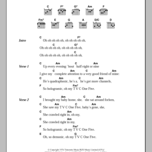 David Bowie TVC 15 Musik Noten - Guitar Chords/Lyrics - 108537-0