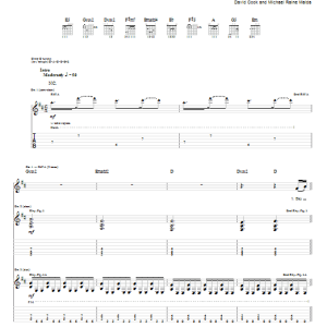 David Cook Mr. Sensitive Musik Noten - Guitar Tab - 73425-0