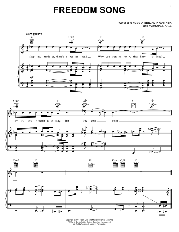 David Phelps Freedom Song Musik Noten - Piano, Vocal & Guitar Chords - 157506-0