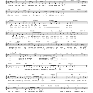 Dean Pitchford Somebody's Eyes Musik Noten - Piano, Vocal & Guitar Chords - 86374-0