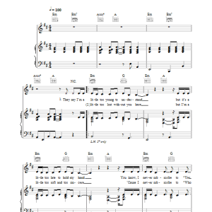 Delta Goodrem A Little Too Late Musik Noten - Piano, Vocal & Guitar Chords - 31024-0