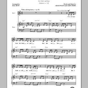 Demi Lovato & Joe Jonas This Is Me (from Camp Rock) (arr. Mac Huff) Musik Noten - 2-Part Choir - 98972-0