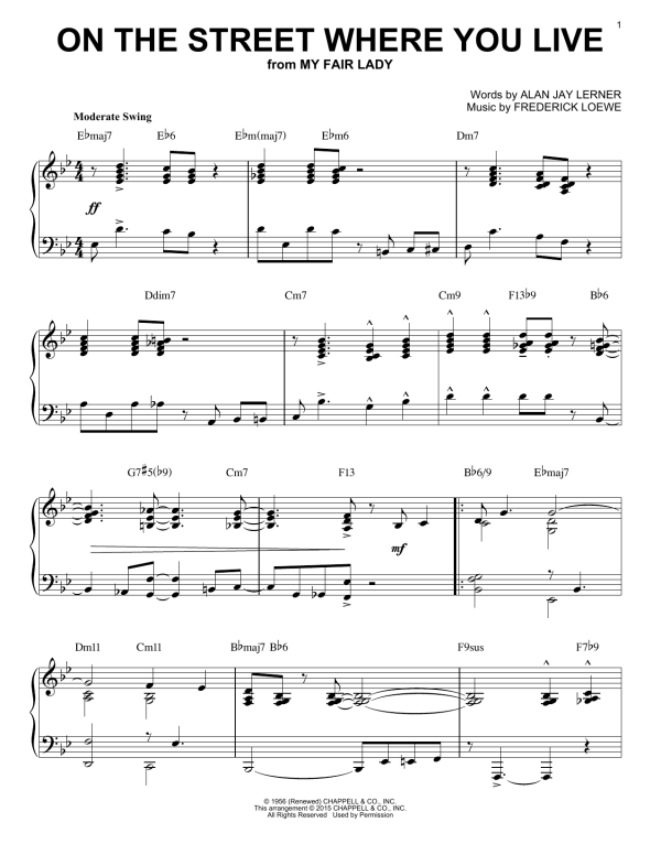 Dennis De Young On The Street Where You Live [Jazz version] (arr. Brent Edstrom) Musik Noten - Piano Solo - 161179-0