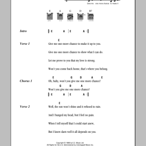 Derek And The Dominos One More Chance Musik Noten - Guitar Chords/Lyrics - 79532-0