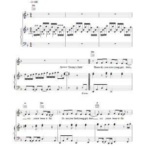 Destiny's Child The Story Of Beauty Musik Noten - Piano, Vocal & Guitar Chords - 18867-0