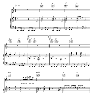 Dexy's Midnight Runners Come On Eileen Musik Noten - Piano, Vocal & Guitar Chords - 23520-0
