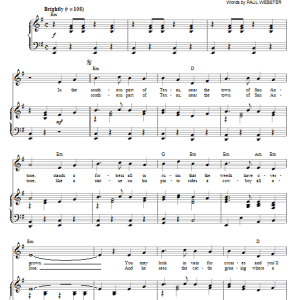 Dimitri Tiomkin Ballad Of The Alamo Musik Noten - Piano, Vocal & Guitar Chords - 70587-0