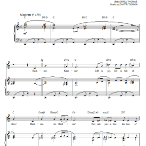 Dimitri Tiomkin Kashmir Musik Noten - Piano, Vocal & Guitar Chords - 70578-0