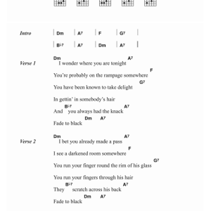 Dire Straits Fade To Black Musik Noten - Guitar Chords/Lyrics - 123321-0