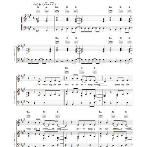 Dodgy Waiting For The Day Musik Noten - Piano, Vocal & Guitar Chords - 17243-0