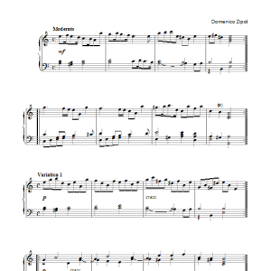 Domenico Zipoli Theme And Variations From Partita In A Minor Musik Noten - Piano Solo - 104436-0