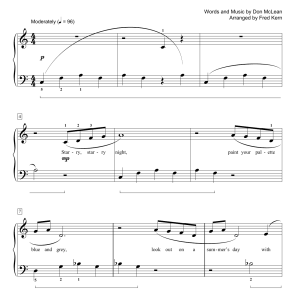 Don McLean Vincent (Starry Starry Night) (arr. Fred Kern) Musik Noten - Educational Piano - 175005-0