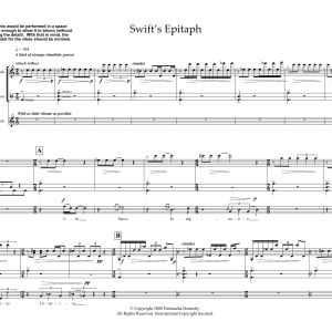 Donnacha Dennehy Swift's Epitaph (for counter-tenor and percussion) Musik Noten - Piano & Vocal - 46143-0