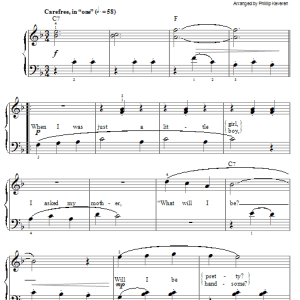Doris Day Que Sera, Sera (Whatever Will Be, Will Be) (arr. Phillip Keveren) Musik Noten - Easy Piano - 63720-0