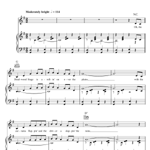 Doris Day The Deadwood Stage (Whip-Crack-Away) Musik Noten - Piano, Vocal & Guitar Chords - 48009-0