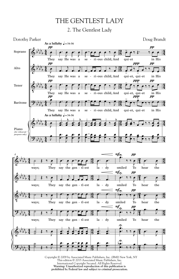 Doug Brandt The Gentlest Lady Musik Noten - SATB Choir - 158459-0