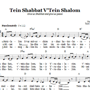 Dov Seltzer Tein Shabbat V'Tein Shalom (Give Us Shabbat And Peace) Musik Noten - Lead Sheet / Fake Book - 66357-0