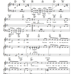 Dr. Seuss You're A Mean One, Mr. Grinch Musik Noten - Piano, Vocal & Guitar Chords - 99973-0