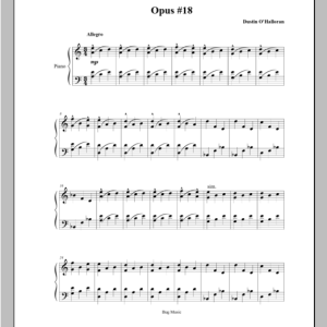 Dustin O'Halloran Opus 18 Musik Noten - Piano Solo - 44146-0