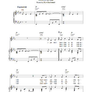 Dusty Springfield I Just Don't Know What To Do With Myself Musik Noten - Piano, Vocal & Guitar Chords - 36356-0