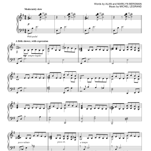 Dusty Springfield The Windmills Of Your Mind Musik Noten - Piano Solo - 153935-0