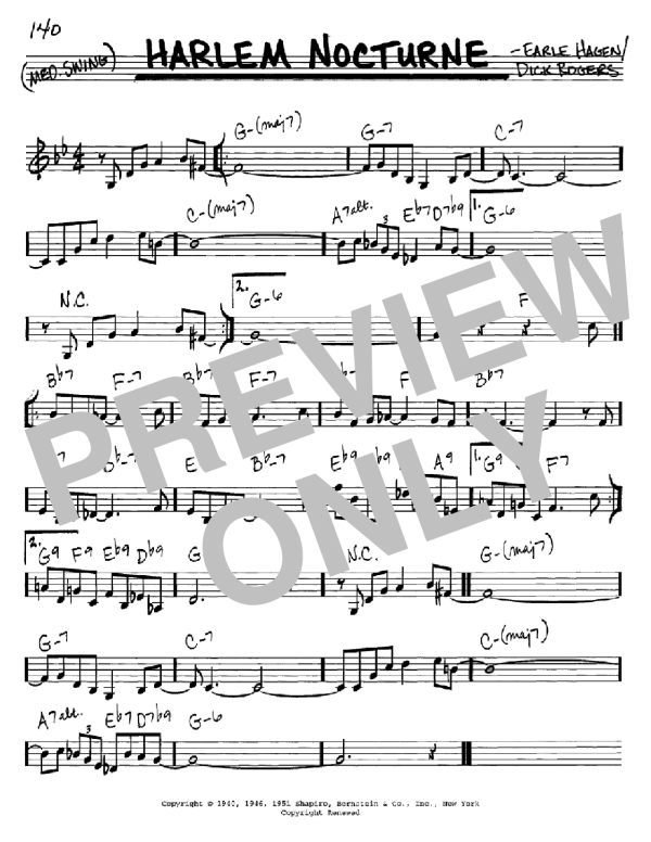Earle Hagen Harlem Nocturne Musik Noten - Piano Solo - 95420-0