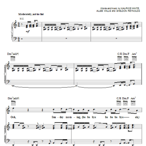 Earth, Wind & Fire Sunday Morning Musik Noten - Piano, Vocal & Guitar Chords - 18169-0