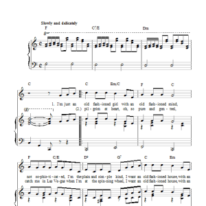 Eartha Kitt Just An Old Fashioned Girl Musik Noten - Piano, Vocal & Guitar Chords - 104221-0