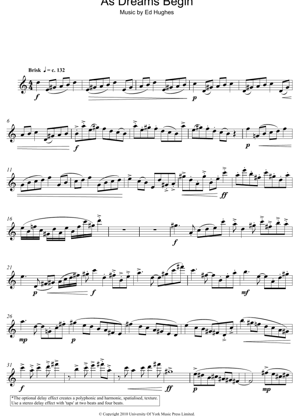 Ed Hughes As Dreams Begin Musik Noten - Oboe Solo - 115391-0