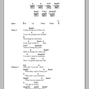 Eddie & The Hotrods Do Anything You Wanna Do Musik Noten - Guitar Chords/Lyrics - 101515-0
