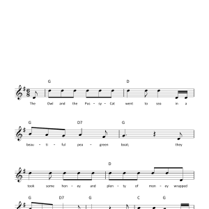 Edward Lear The Owl And The Pussycat Musik Noten - Lead Sheet / Fake Book - 102488-0