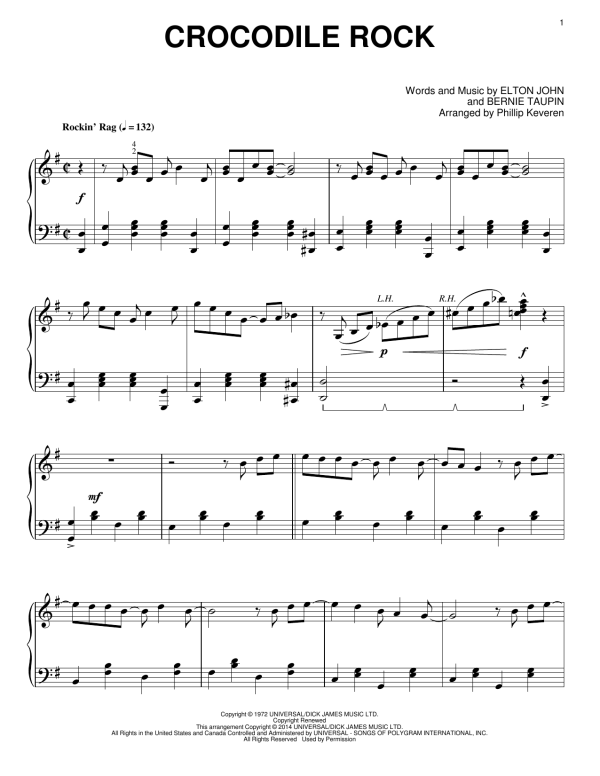 Elton John Crocodile Rock [Classical version] (arr. Phillip Keveren) Musik Noten - Piano Solo - 154326-0