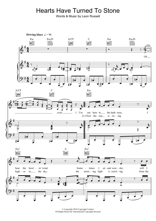 Elton John Hearts Have Turned To Stone Musik Noten - Piano, Vocal & Guitar Chords - 105175-0