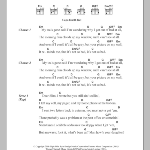 Eminem Stan Musik Noten - Guitar Chords/Lyrics - 107834-0