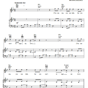 Enrique Iglesias Escape Musik Noten - Piano, Vocal & Guitar Chords - 19718-0