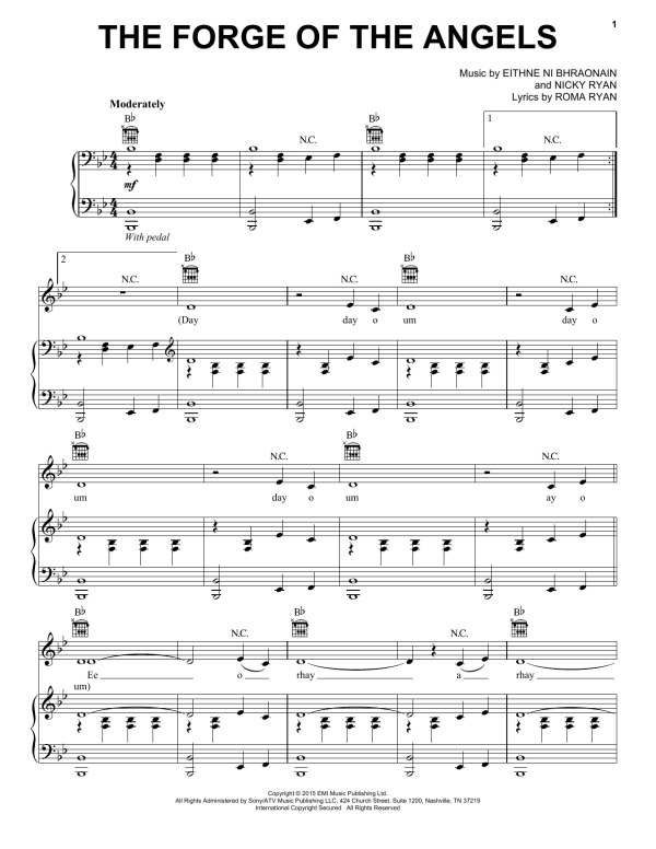 Enya The Forge Of The Angels Musik Noten - Piano, Vocal & Guitar Chords - 175197-0