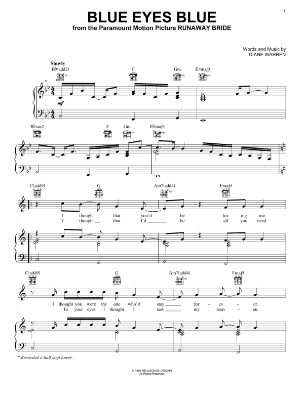 Eric Clapton Blue Eyes Blue Musik Noten - Guitar Chords/Lyrics - 109311-0
