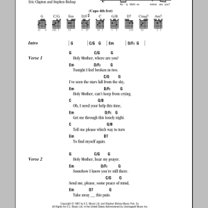 Eric Clapton Holy Mother Musik Noten - Guitar Chords/Lyrics - 79461-0