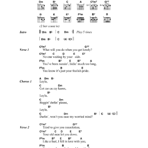 Eric Clapton Layla (Unplugged) Musik Noten - Guitar Chords/Lyrics - 42141-0