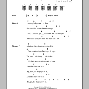 Eric Clapton The Shape You're In Musik Noten - Guitar Chords/Lyrics - 79525-0