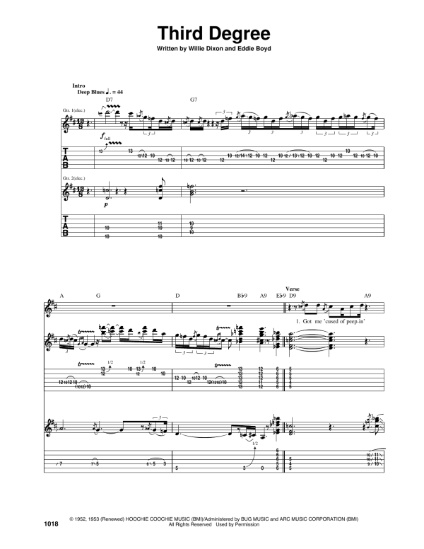 Eric Clapton Third Degree Musik Noten - Guitar Tab - 159569-0