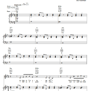 Eric Hutchinson It Hasn't Been Long Enough Musik Noten - Piano, Vocal & Guitar Chords - 72694-0