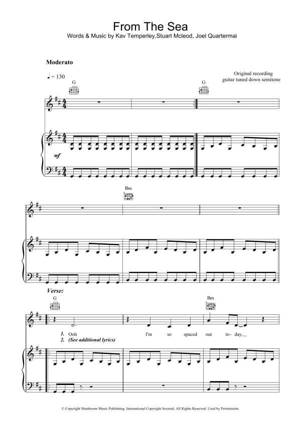 Eskimo Joe From The Sea Musik Noten - Piano, Vocal & Guitar Chords - 38637-0