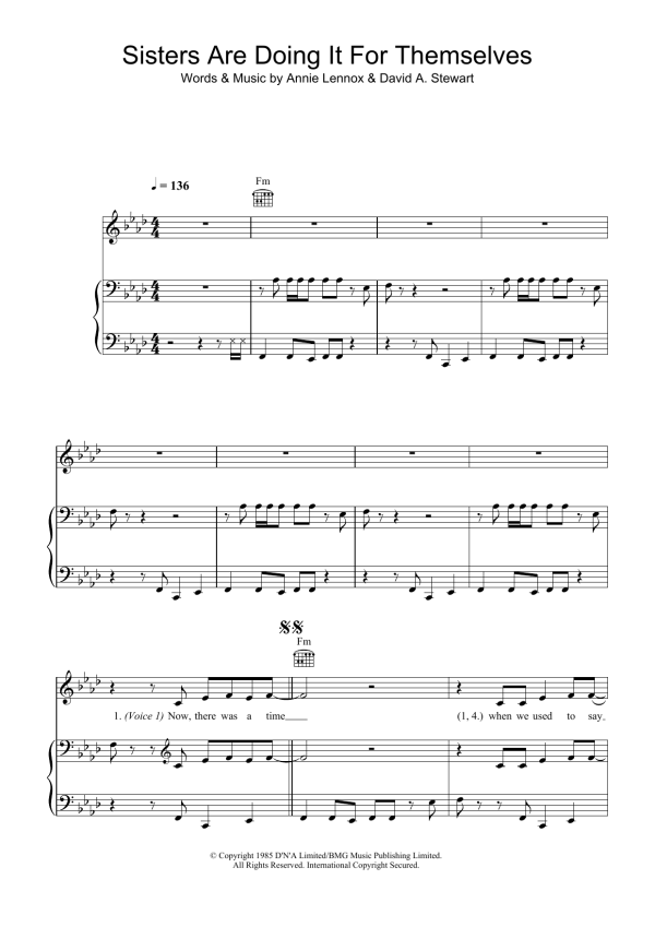 Eurythmics Sisters Are Doing It For Themselves Musik Noten - Piano, Vocal & Guitar Chords - 32956-0