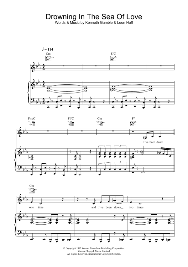 Eva Cassidy Drowning In The Sea Of Love Musik Noten - Piano, Vocal & Guitar Chords - 26693-0