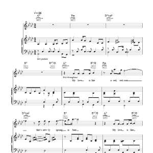Eva Cassidy My Love Is Like A Red, Red Rose Musik Noten - Piano, Vocal & Guitar Chords - 43275-0